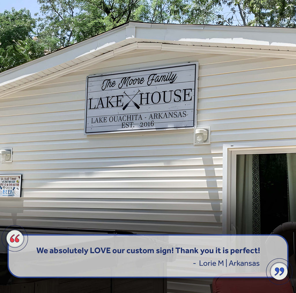 Family Lake House Paddle Sign Tailored Canvases