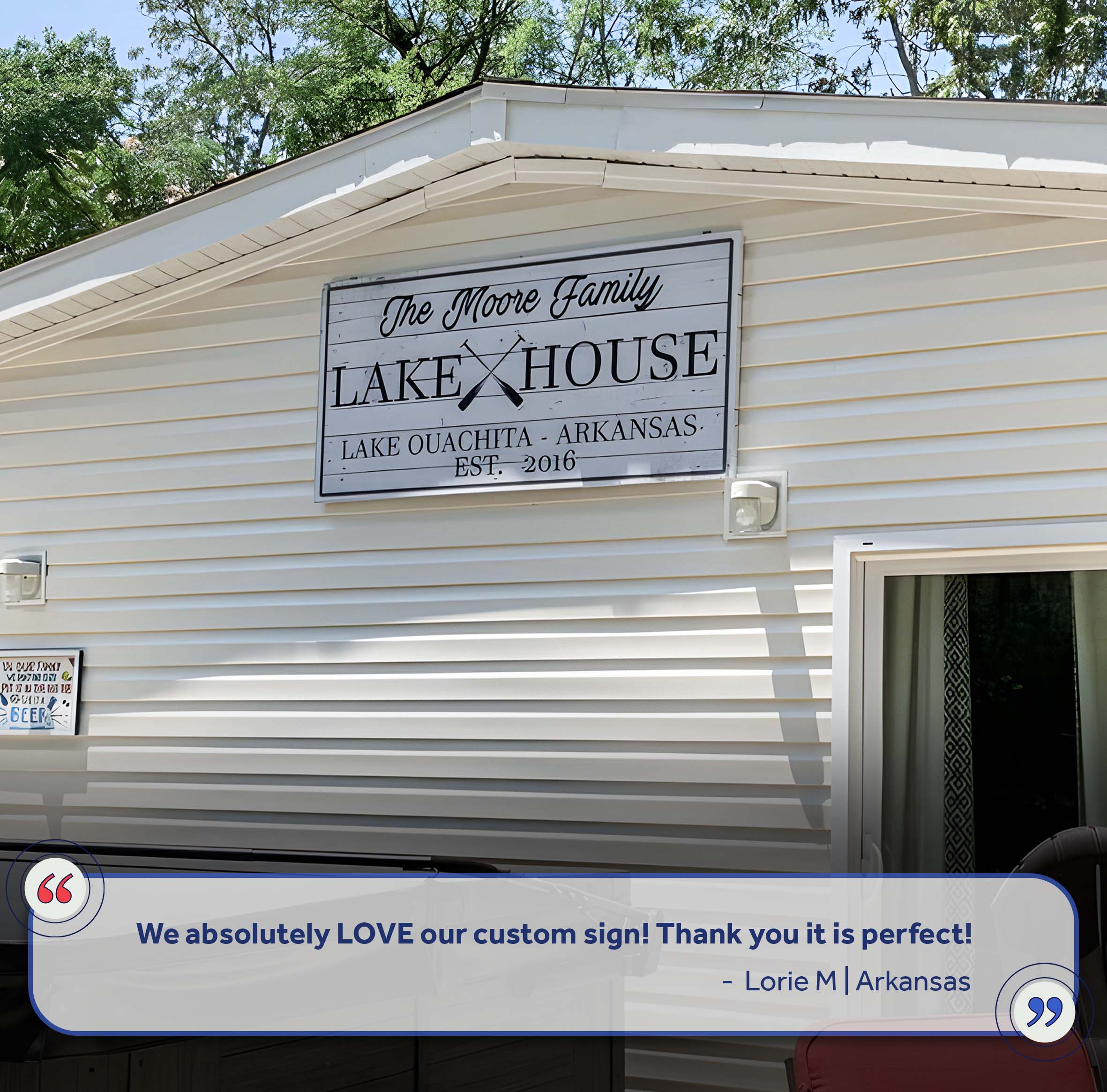 Family Lake House Paddle Sign Tailored Canvases