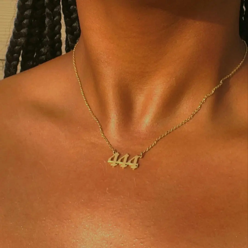 Vintage 111 444 555 666 777 888 999 Angel Number Necklace For Women Stainless Steel Chains Collar Choker Goth Aesthetic Jewelry Vera Lux