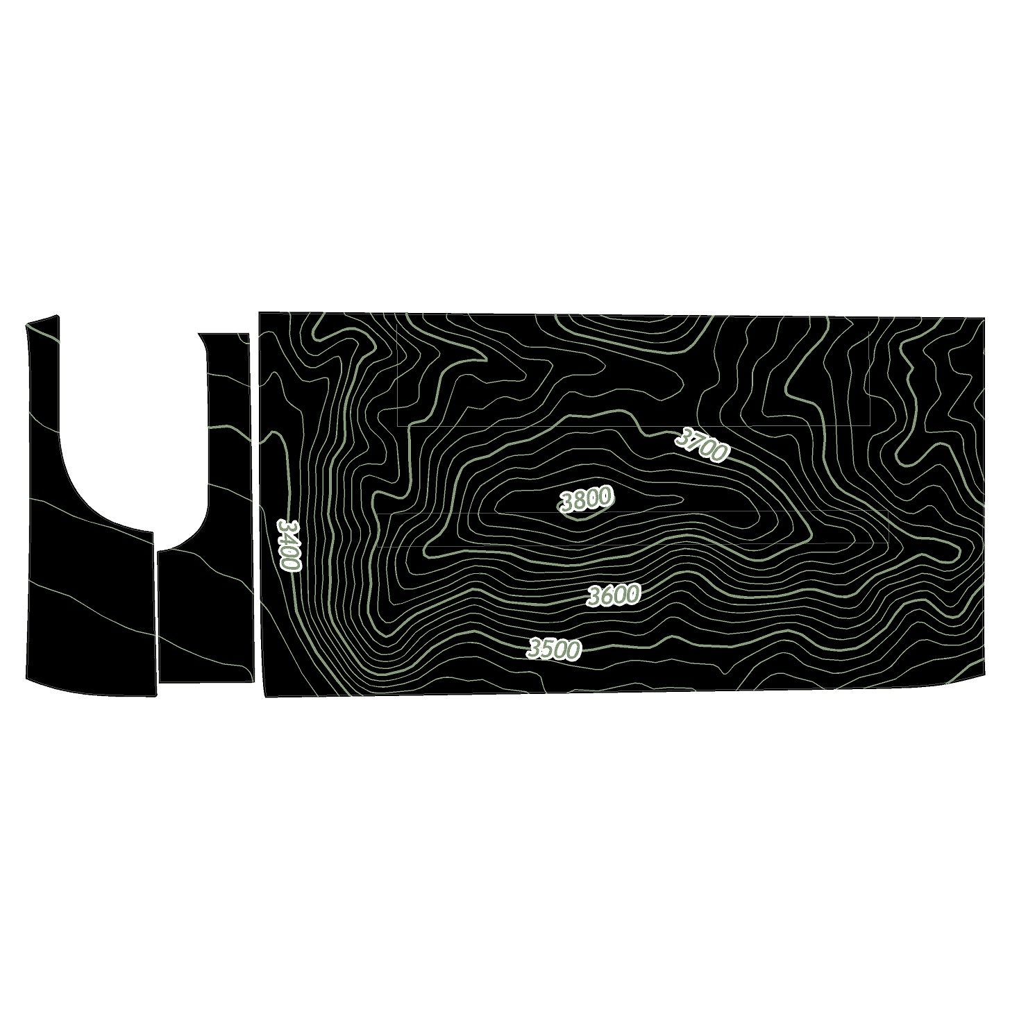 Topo 3 Piece Dash Kit (Printed Series) - 2021+ Bronco StickerFab