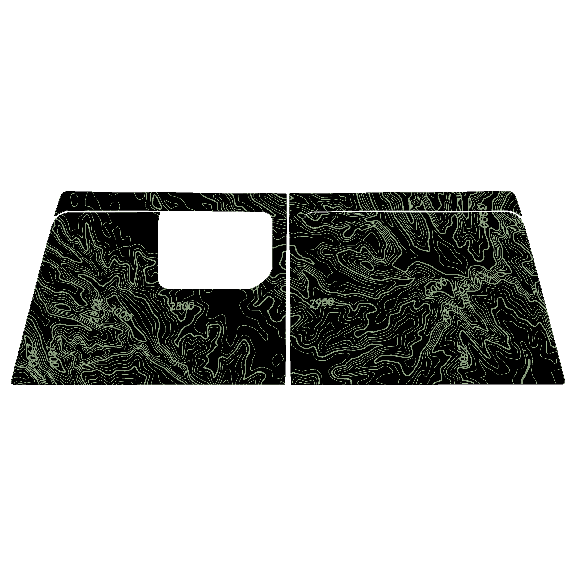 Topo Cargo Area Overlay Kit Part 1 (Printed Series) - 2021+ Bronco 4 Door StickerFab