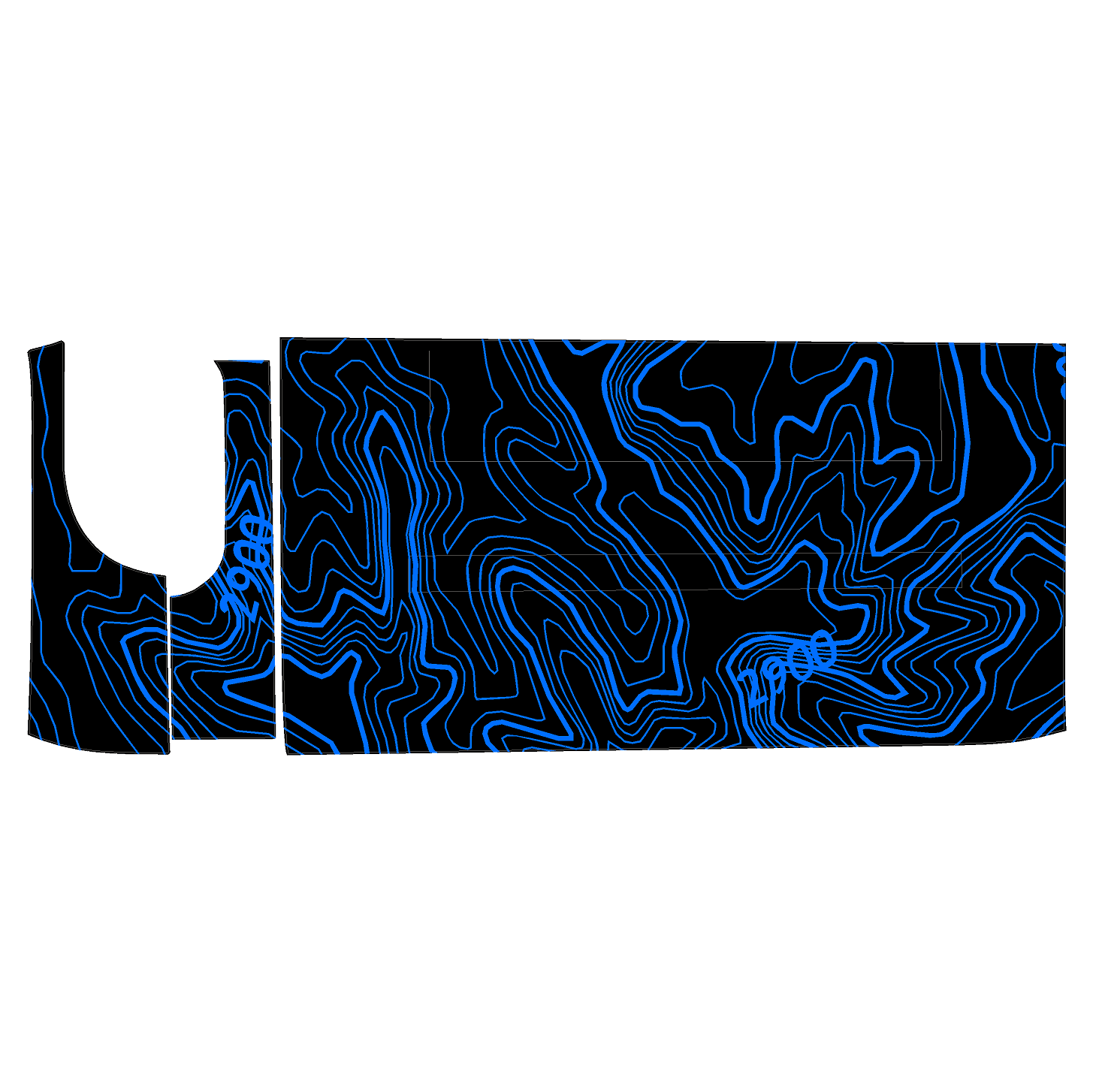 Topo 3 Piece Dash Kit (Printed Series) - 2021+ Bronco StickerFab