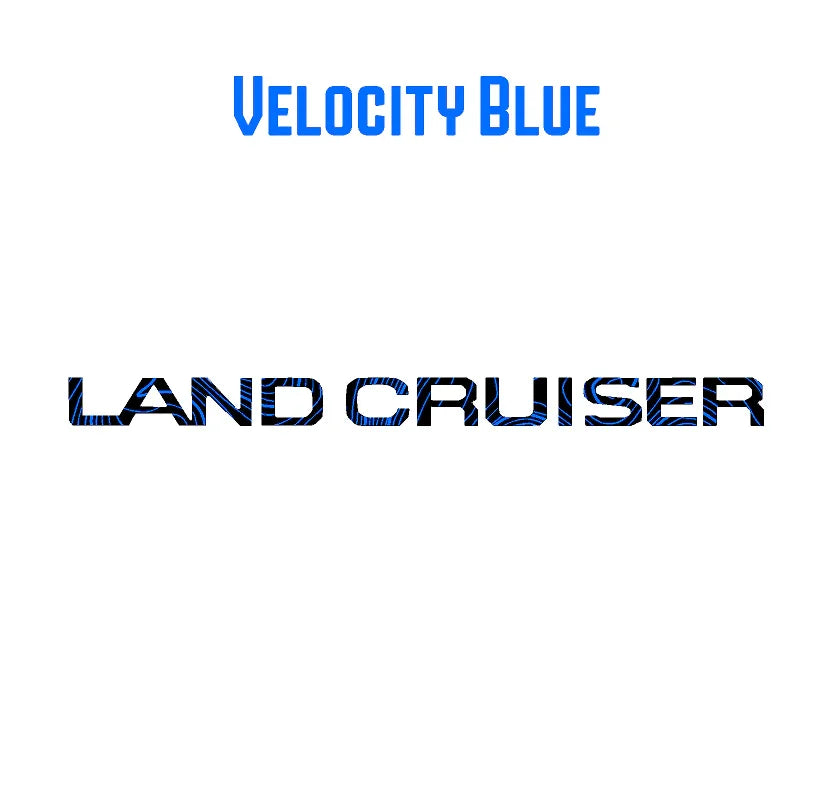 "Land Cruiser" Topographic Rear Tailgate Emblem Overlays - 2024+ Land Cruiser StickerFab