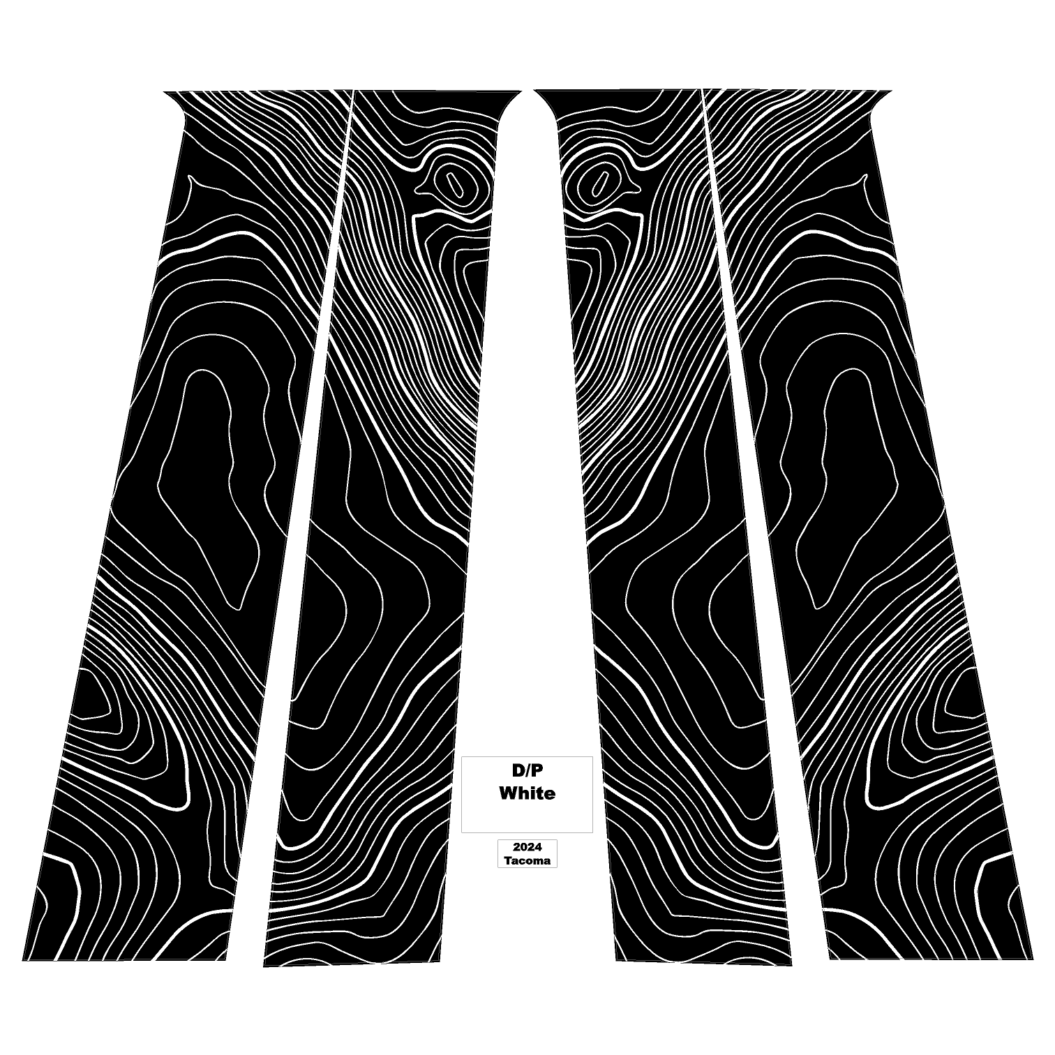 Topographic B Pillar Overlays - 2024+ Tacoma Double Cab / 2025+ 4Runner StickerFab