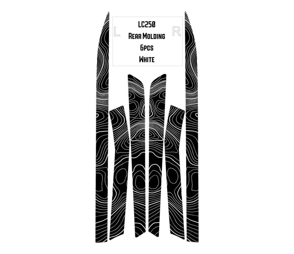 Topographic Rear Trim Overlays (6pcs) - 2024+ Land Cruiser / GX 550 StickerFab
