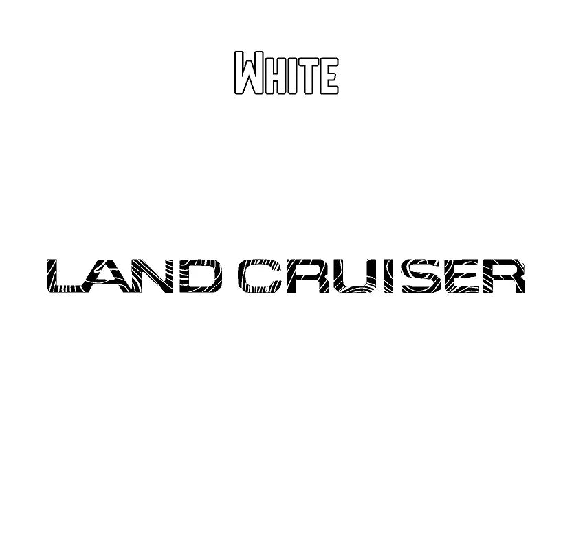 "Land Cruiser" Topographic Rear Tailgate Emblem Overlays - 2024+ Land Cruiser StickerFab