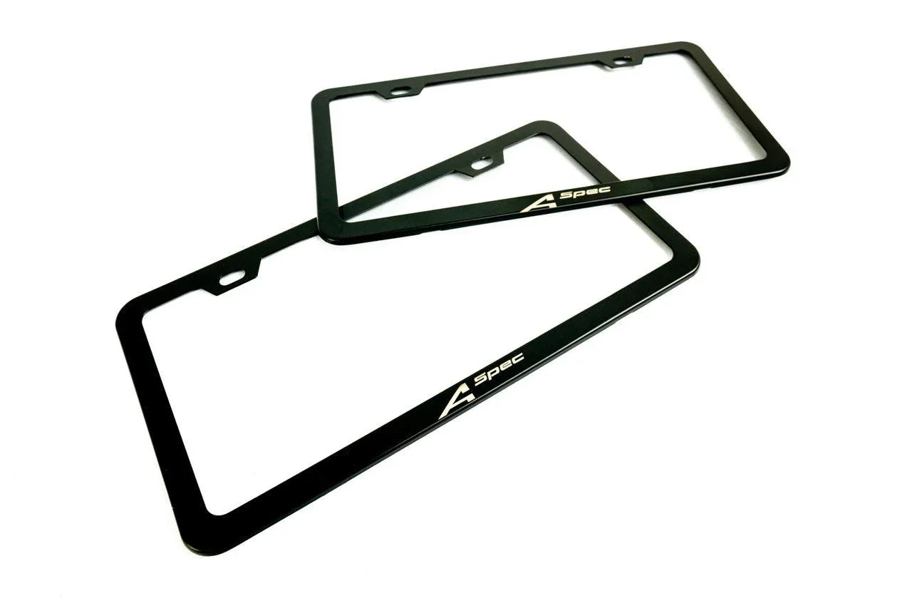 "A Spec" License Plate Frame - Black, Pair StickerFab