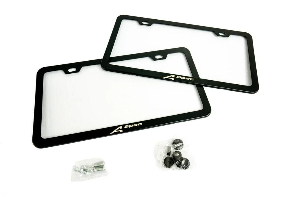 "A Spec" License Plate Frame - Black, Pair StickerFab
