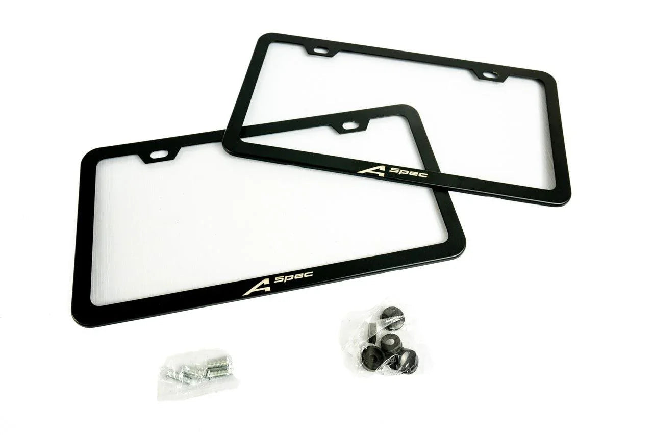 "A Spec" License Plate Frame - Black, Pair StickerFab