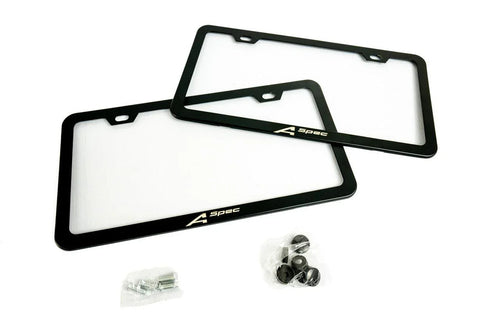 "A Spec" License Plate Frame - Black, Pair StickerFab