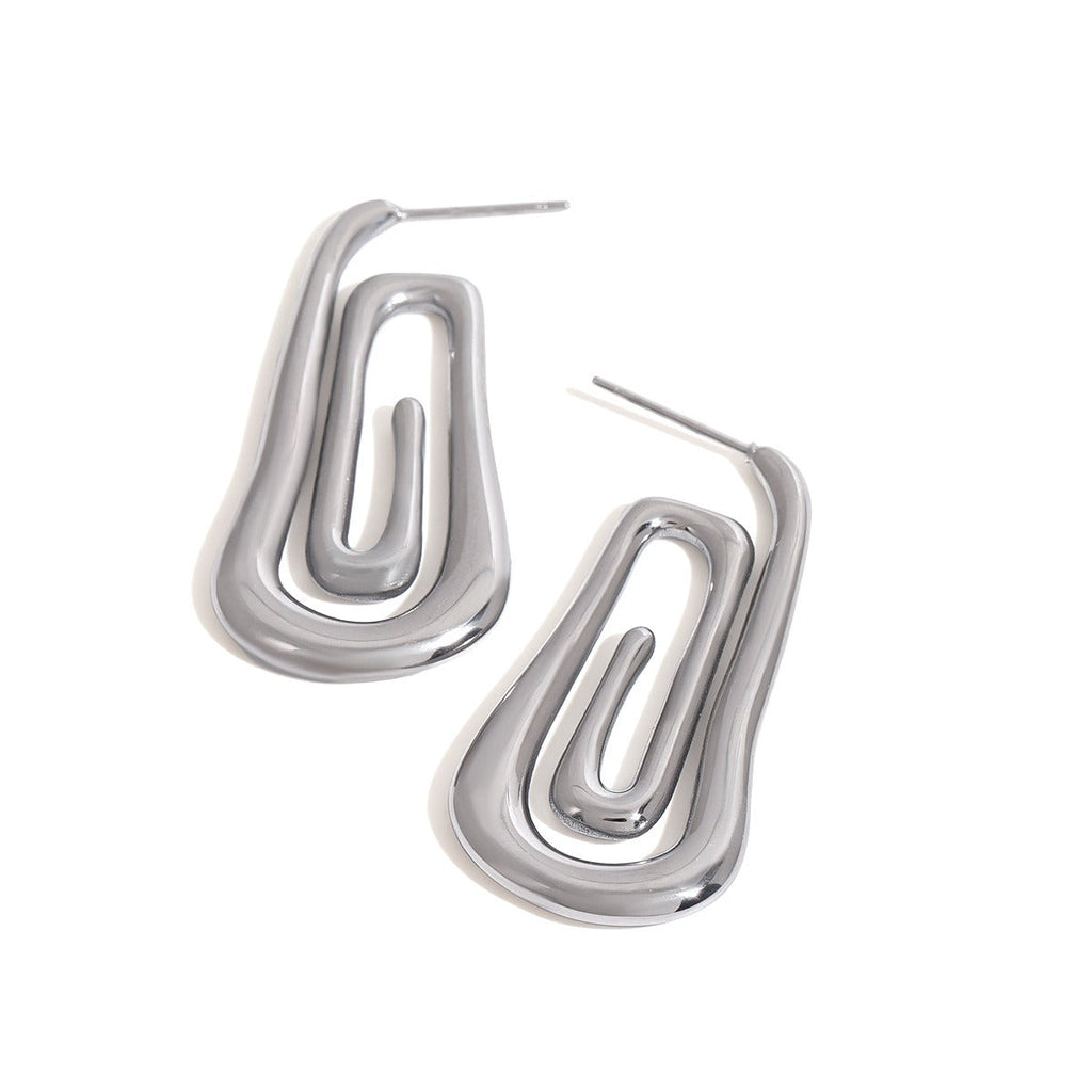 Threaded and hollow design, simple and elegant earrings Vera Lux