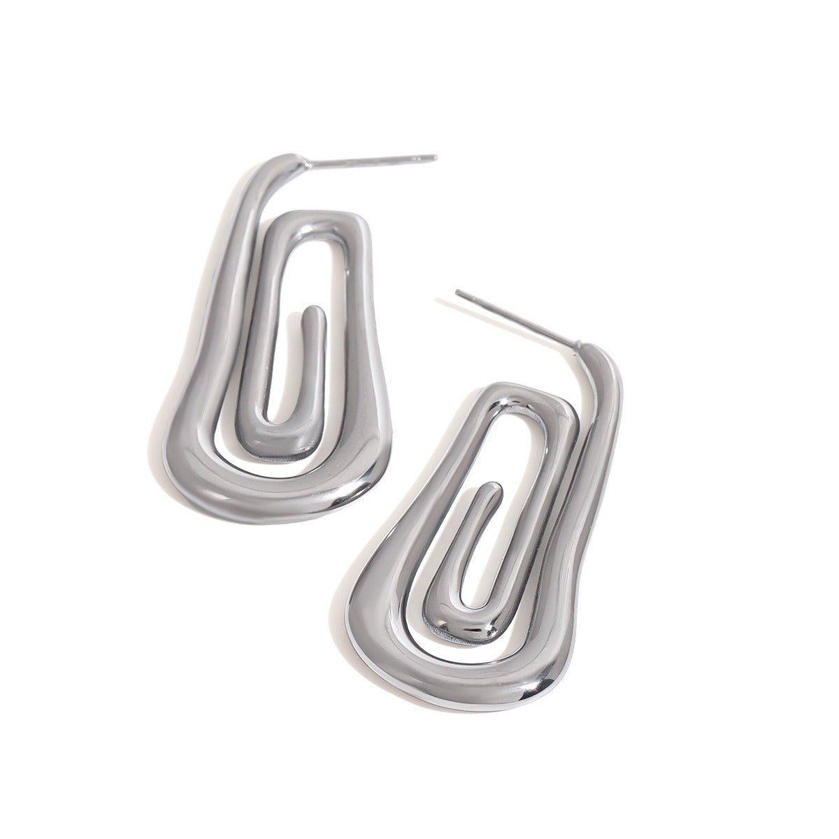 Threaded and hollow design, simple and elegant earrings Vera Lux