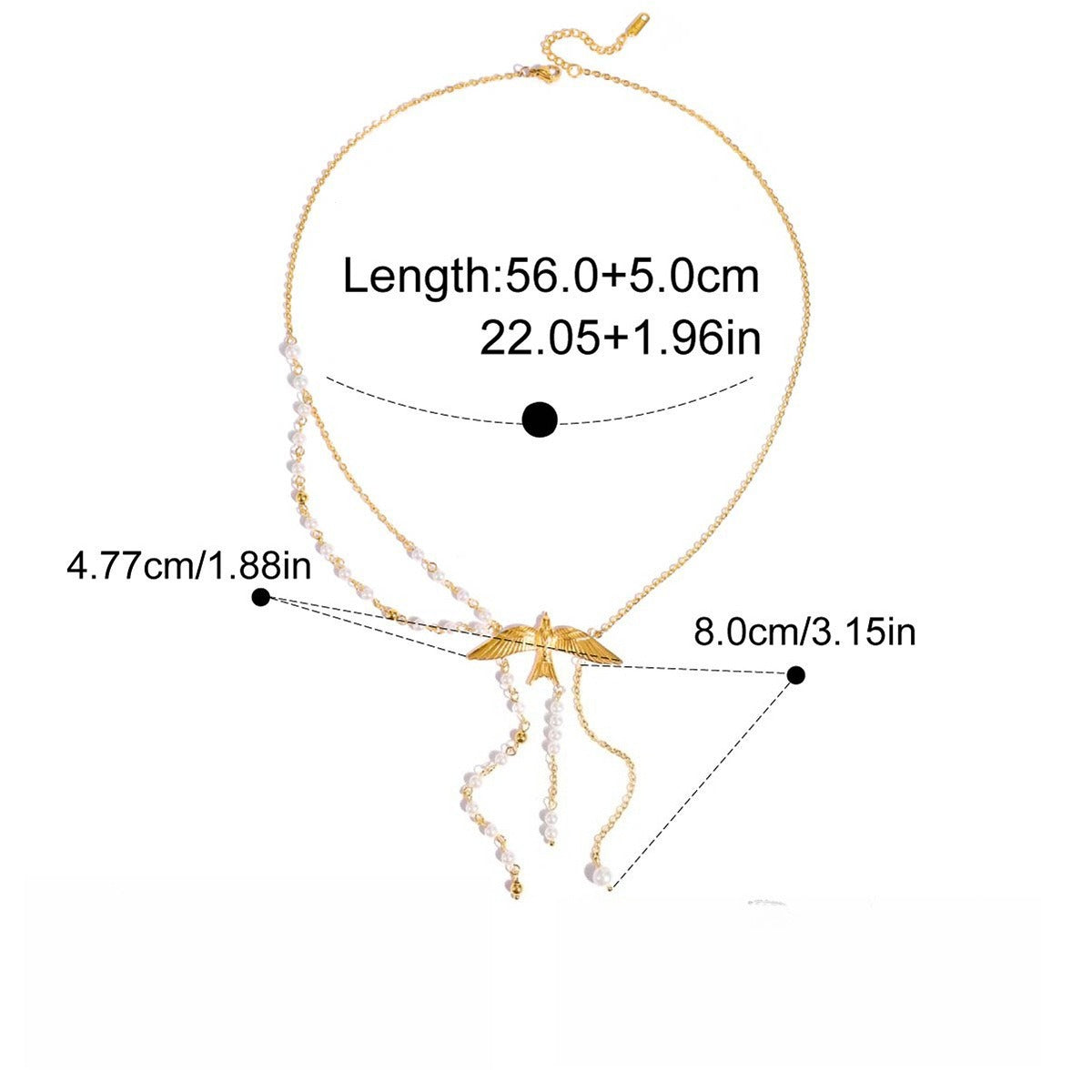 Light luxury and sophisticated sweater chain/pearl necklace Vera Lux