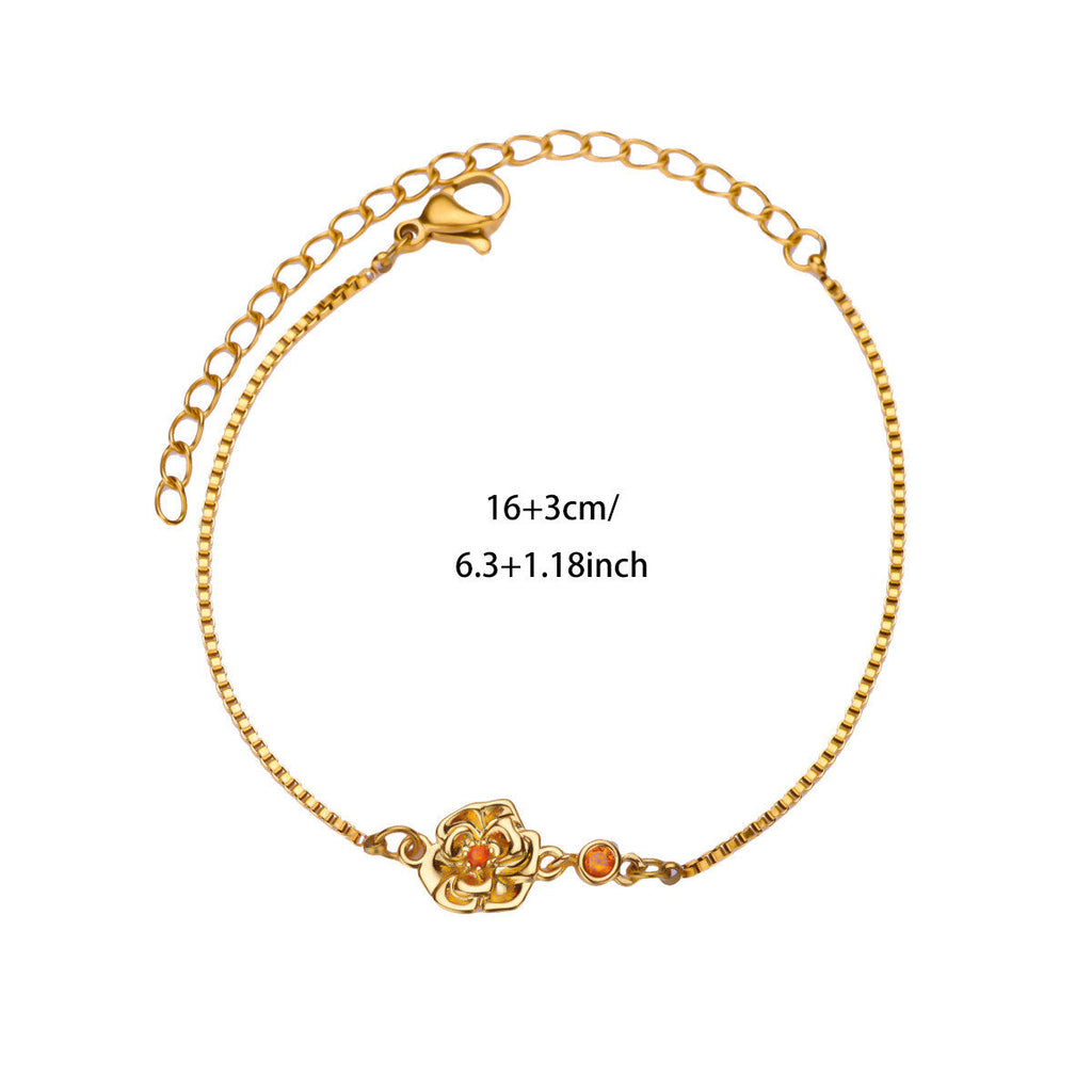18 Gold December Birth Flower Bracelet Vera Lux