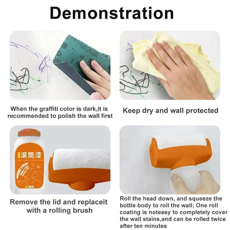 Antibacterial Wall Paint – Strong Repair Latex Paint with Roller Brush for Living Room & Kitchen My Store
