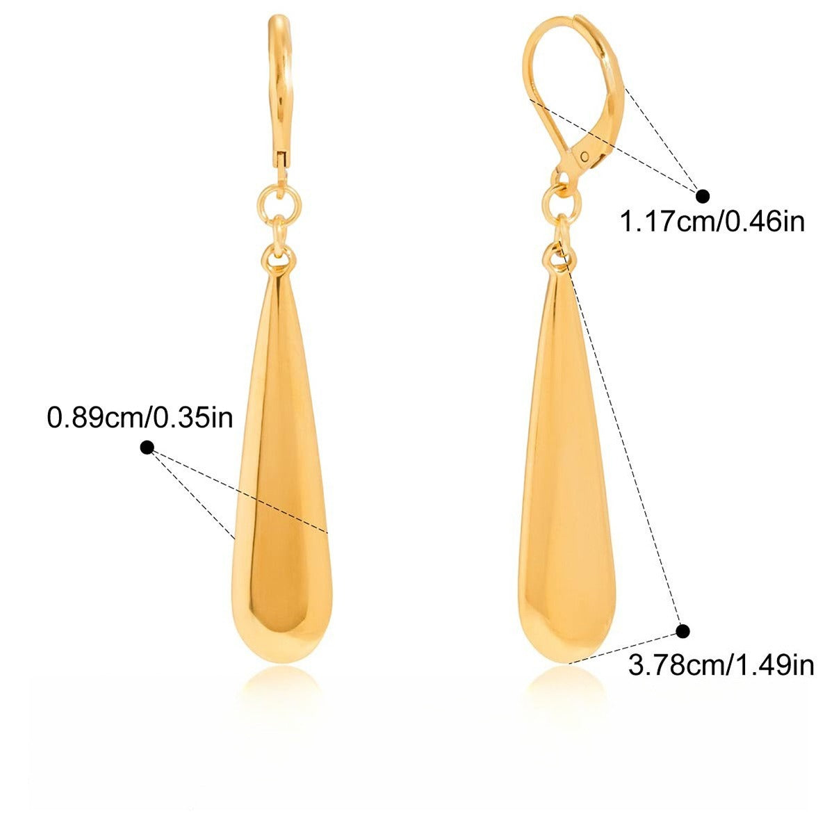 18K gold teardrop metal earrings Vera Lux