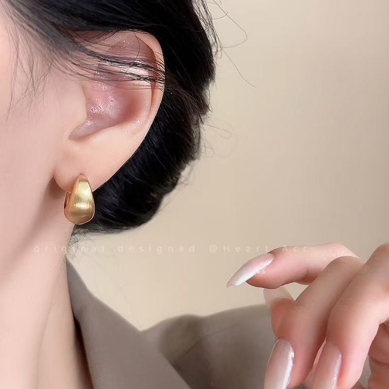 Women's Pure Silver Post Earrings With Traditional Brushed Craft, Light Luxury High-end Stud Earrings, 2026 New Bestseller, Exquisite Niche Ear Jewelry Vera Lux