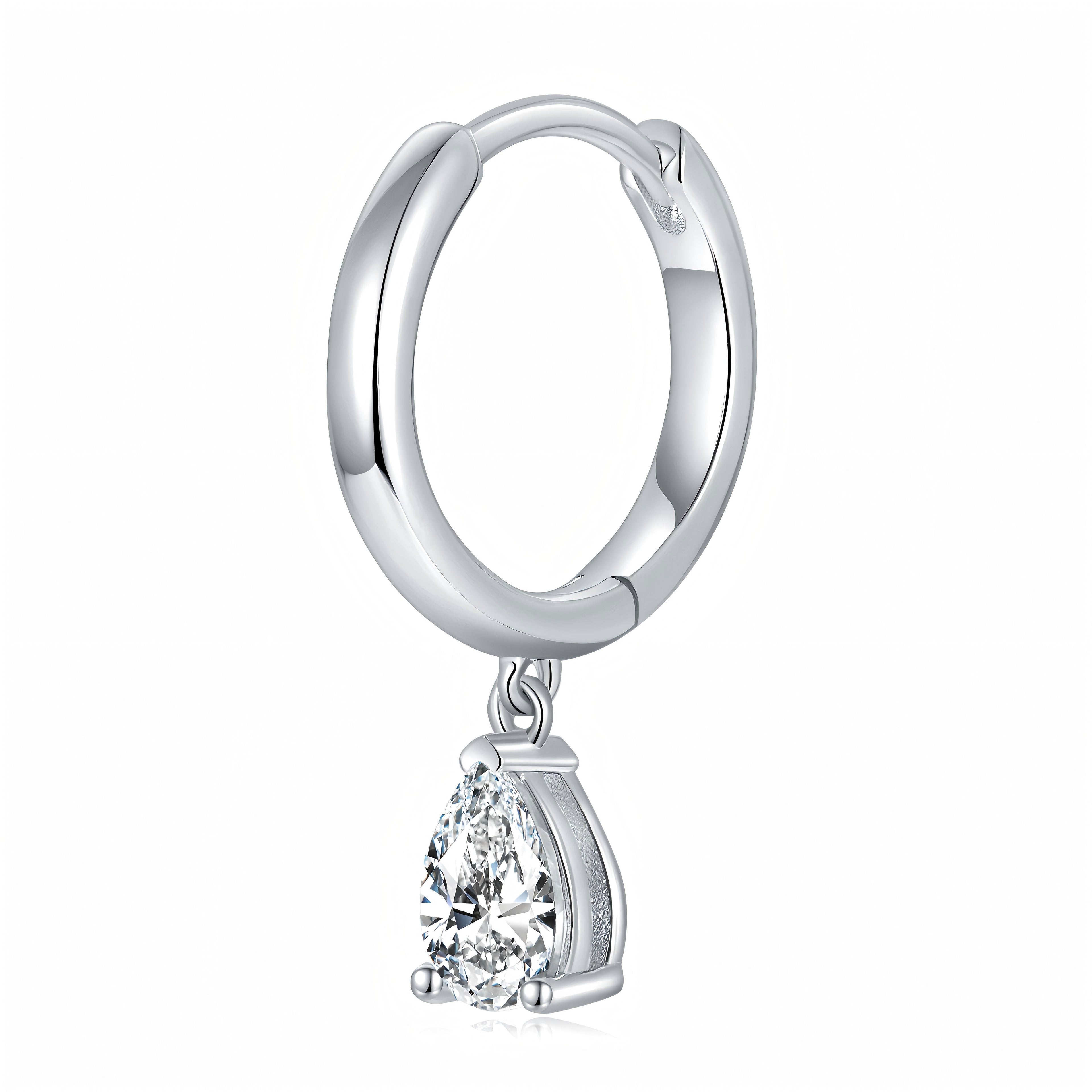 S925 Sterling Silver 4x6mm Pear Cut Moissanite Hoop Earrings  Platinum Plated Dangle Huggie Earrings With GRA Certificate Elegant Jewelry Gift Box Set For Women Vera Lux