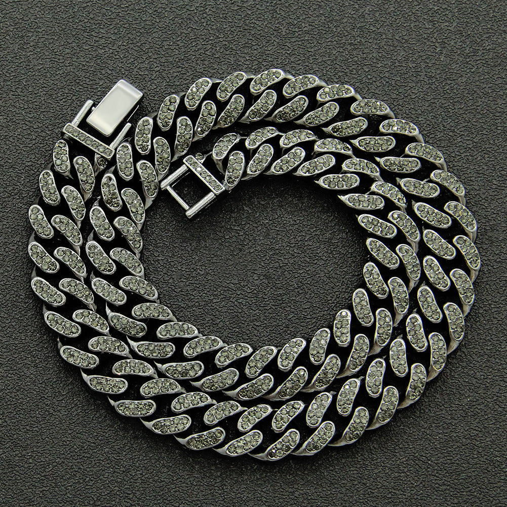 Full Diamond Cuban Chain Necklace Personalized Street Street Dance Motorcycle Men Vera Lux