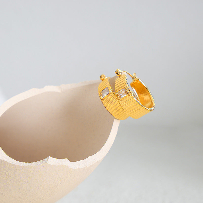 Striped Inlaid Zircon Earring Set For Women Vera Lux