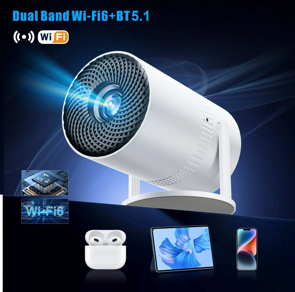Salange P300 Mini Portable Projector - 4K 8K Video Decoding, 720P HD, Android 11, Wi-Fi, BT 5.1 Whatever the Treasure
