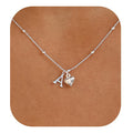 Initial Letter Stainless Steel Minimalist Cool-Girl Style Heart Pendant Necklace Vera Lux