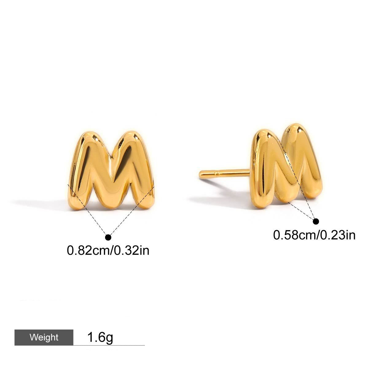 18K gold 26 letters design classic fashion earrings Vera Lux