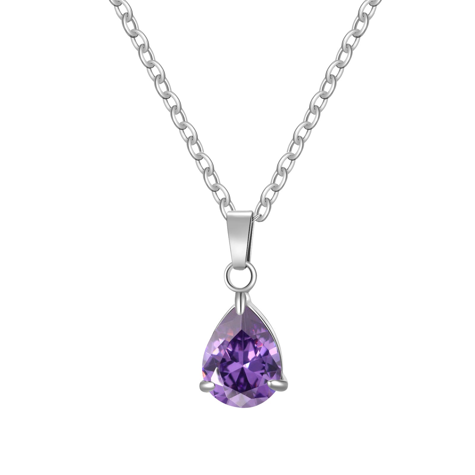 3A Water Drop Zircon Small Pendant Solitaire Pear-Shaped Zircon Womens Clavicle Chain Vera Lux