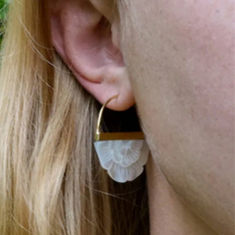 Simple Retro Fan-Shaped Womens Earrings Vera Lux