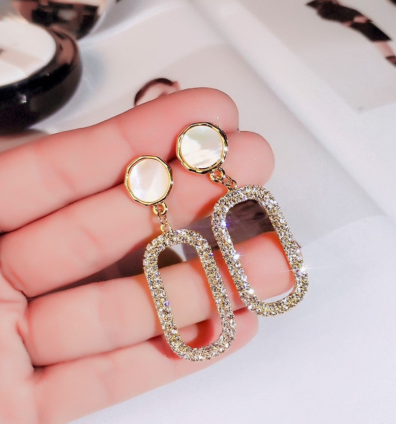 Newest Japanese And Korean-style Ultra-shiny Rhinestone Earrings That Make Your Face Look Slimmer Vera Lux