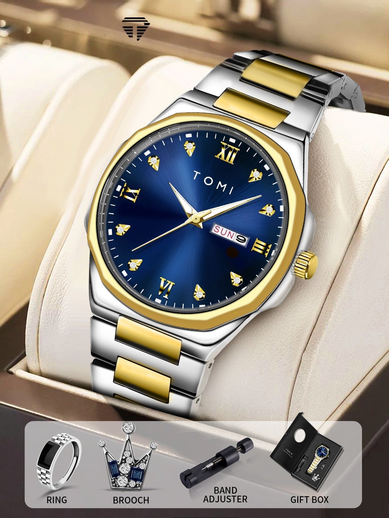 Simple Diamond Encrusted Quartz Watch Fashionable Vera Lux