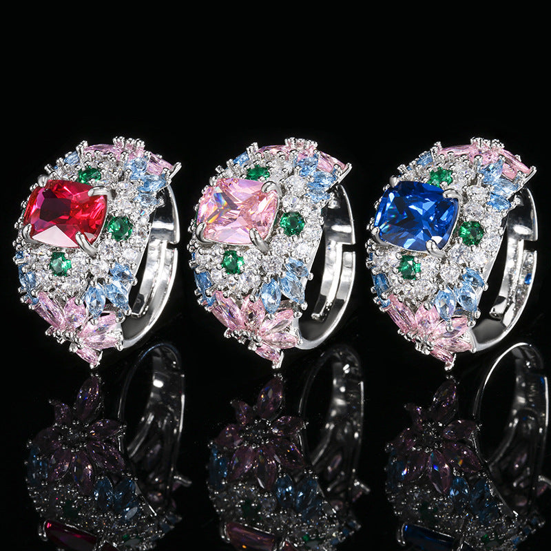 New Fashion Gemstone Ring, European & American Style, High-End, Versatile & Light Luxury For Women Vera Lux