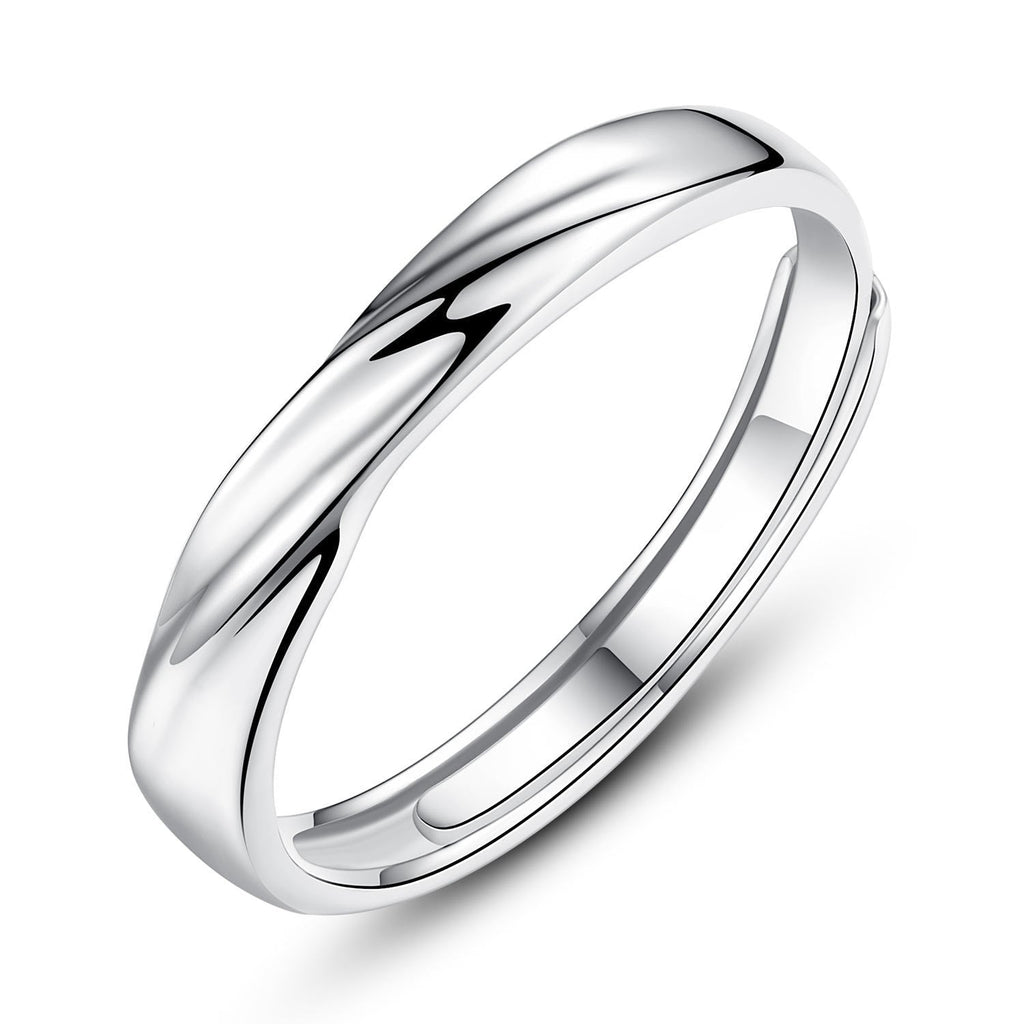 999 Pure Silver Love Together Couple Rings, His & Hers Pair, Niche Light Luxury, Premium INS Style Fashion Finger Rings Vera Lux