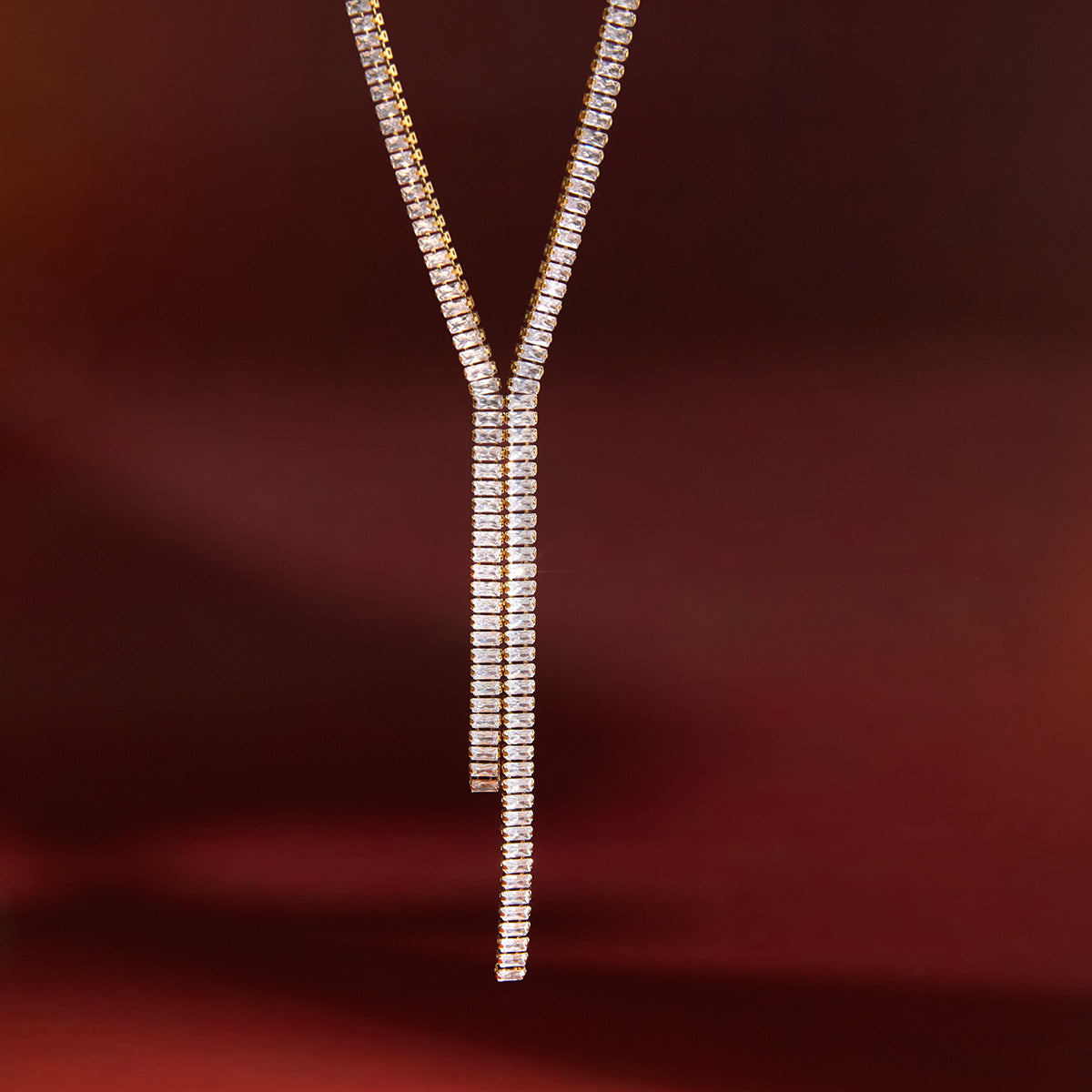 Stainless Steel Zircon Y Necklace Vera Lux