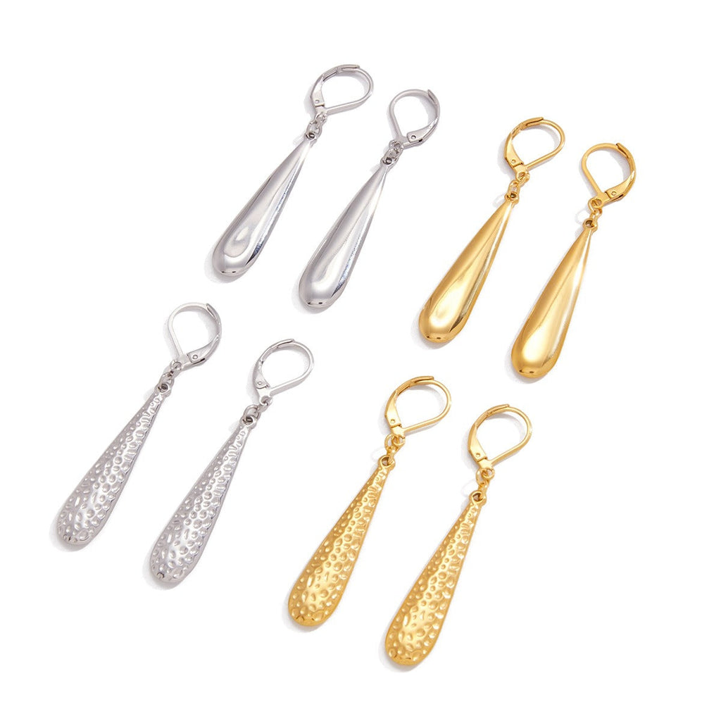 18K gold teardrop metal earrings Vera Lux