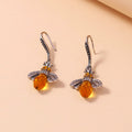 Zircon Bee Earrings Crystal-Encrusted Vintage Little Bee Earrings Vera Lux