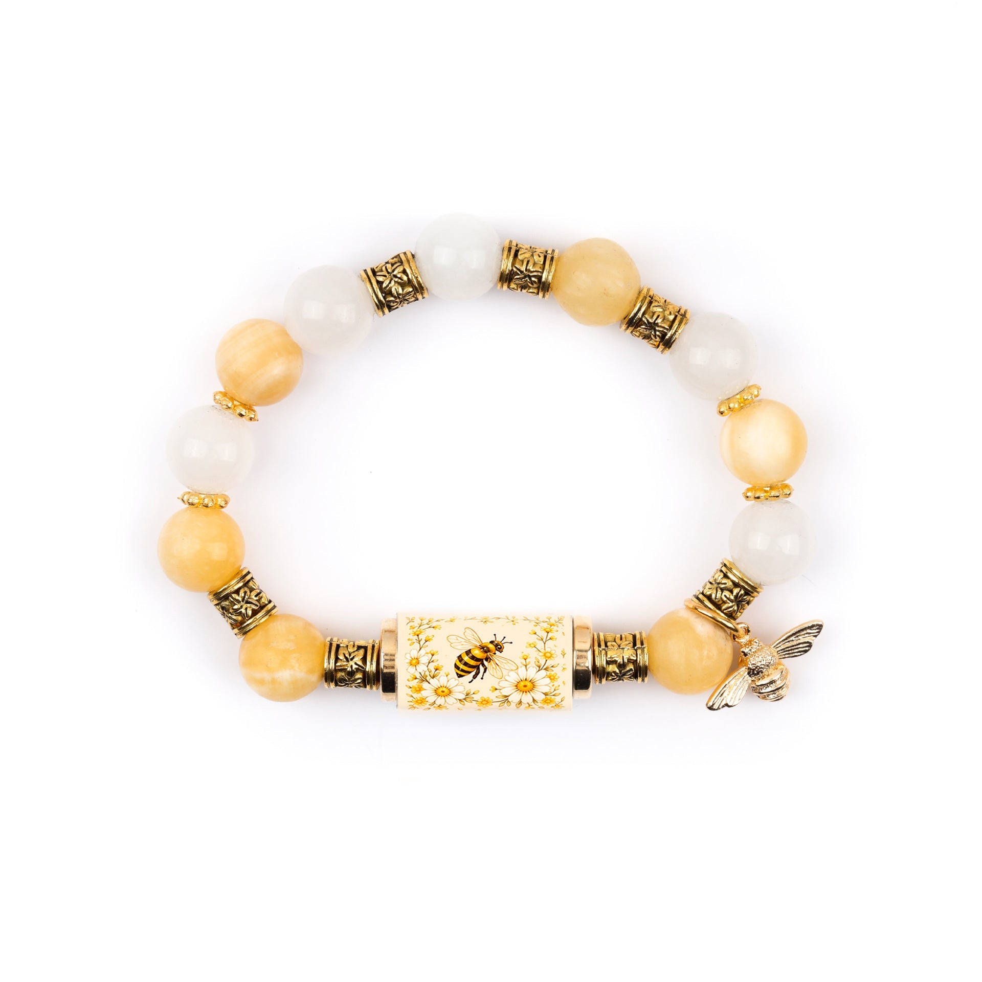 Women Alloy Gold Plated Bracelet With Cross Charm, Elegant White Chalcedony Inlaid Cross Bracelet Vera Lux