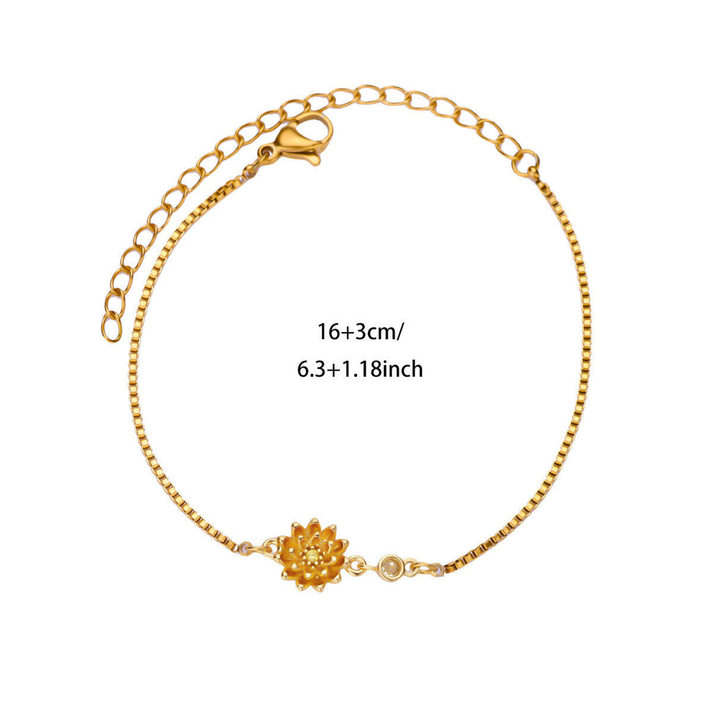 18 Gold December Birth Flower Bracelet Vera Lux