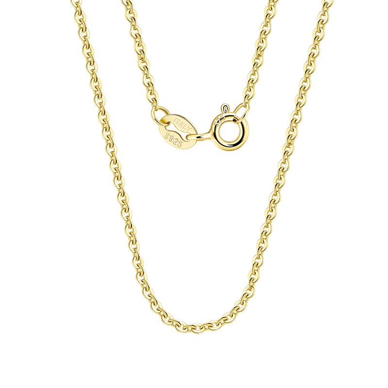 925 Sterling Silver Italian Gold-Plated Sterling  Rope Chain Necklace with Adjustable Clasp Vera Lux