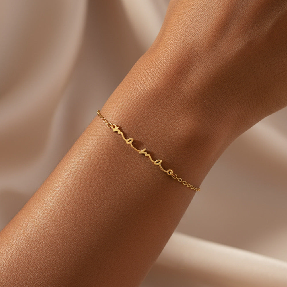 Letter Pendant Bracelet Sophisticated And Versatile Jewelry Vera Lux