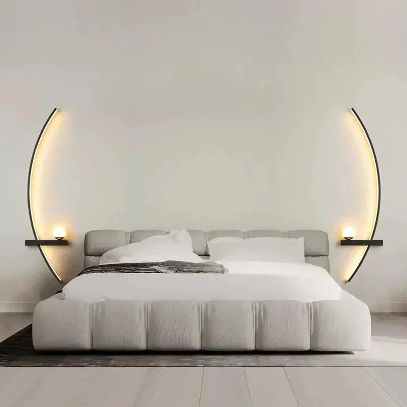 Modern LED Wall Lamp – Minimalist Art Design for Bedroom, Living Room, and Bathroom, Gold/Black My Store