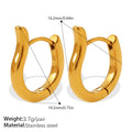 Fashion Vacation Style Geometric U-Shape & Triangle Earrings, Gold Color Fade-Resistant Sun Design, Daily Commute Earrings For Women Vera Lux