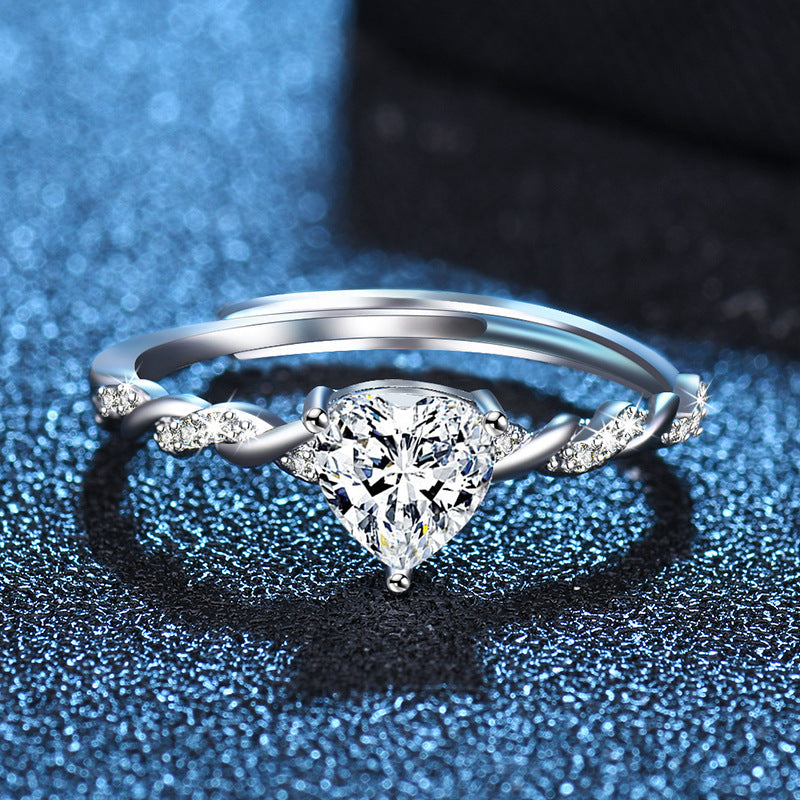 Simple Heart-Shaped Open Ring For Women Vera Lux