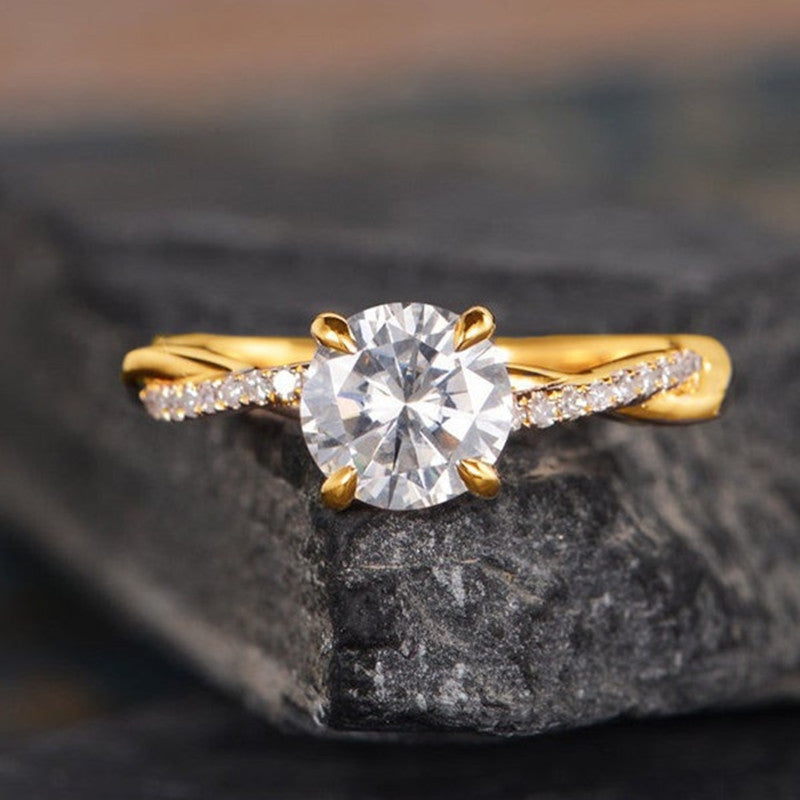 New European And American-style Minimalist Fashion Ring With Zircon Inlay Vera Lux