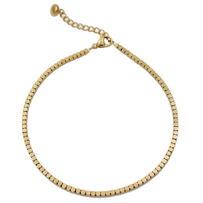 Light luxury 18K gold and silver anklet Vera Lux