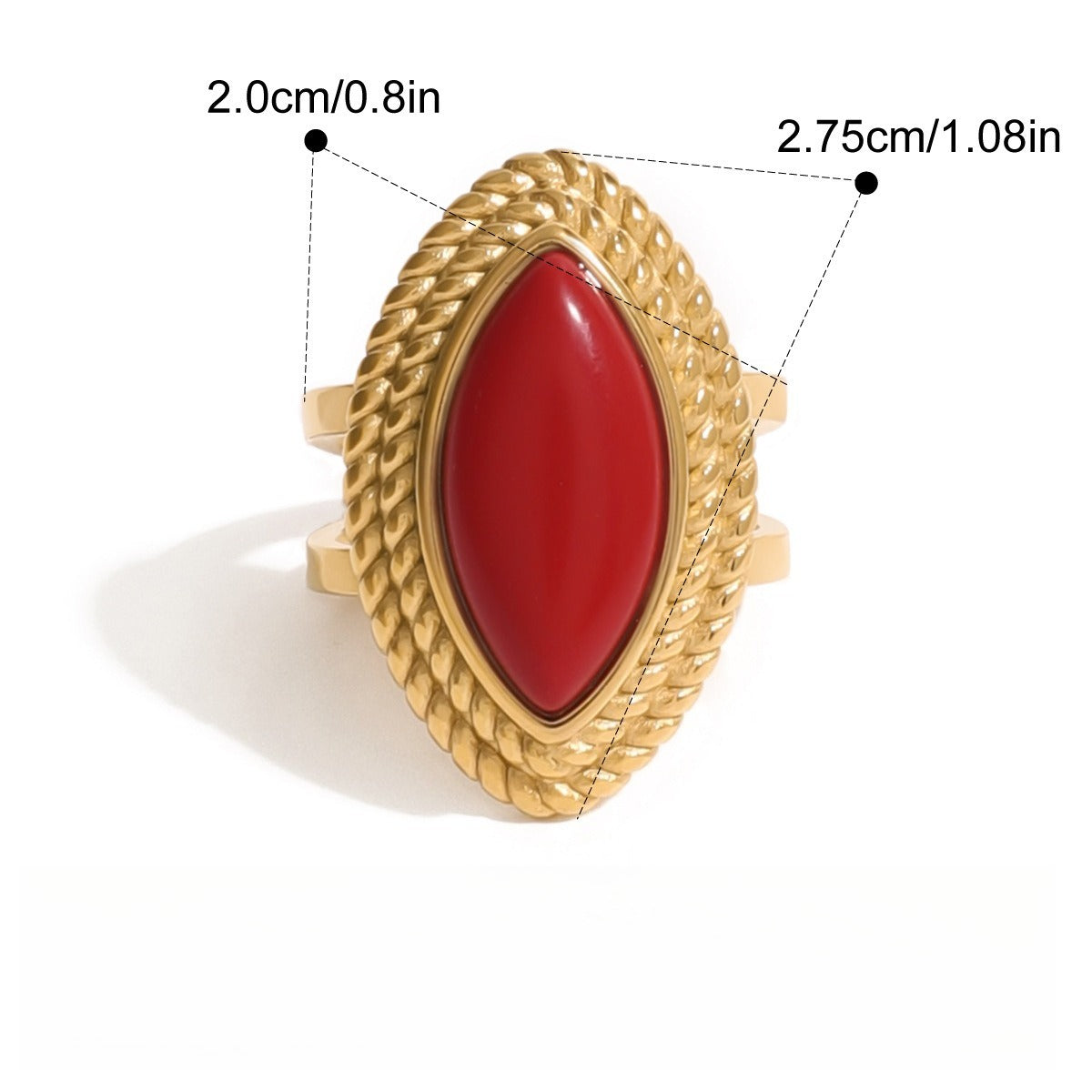 18K Gold Red Agate Ring Vera Lux