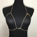 Fashion Rhinestone Halter Necklace, Trendy Crystal Body Chain & Bra Chain, Sexy Nightclub Jewelry Vera Lux