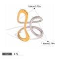 18K gold geometric lines with gold and silver color matching design simple and elegant ring Vera Lux