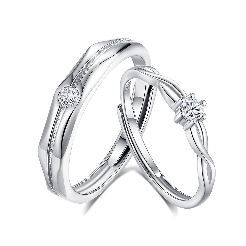 S925 sterling silver couple engagement ring Vera Lux