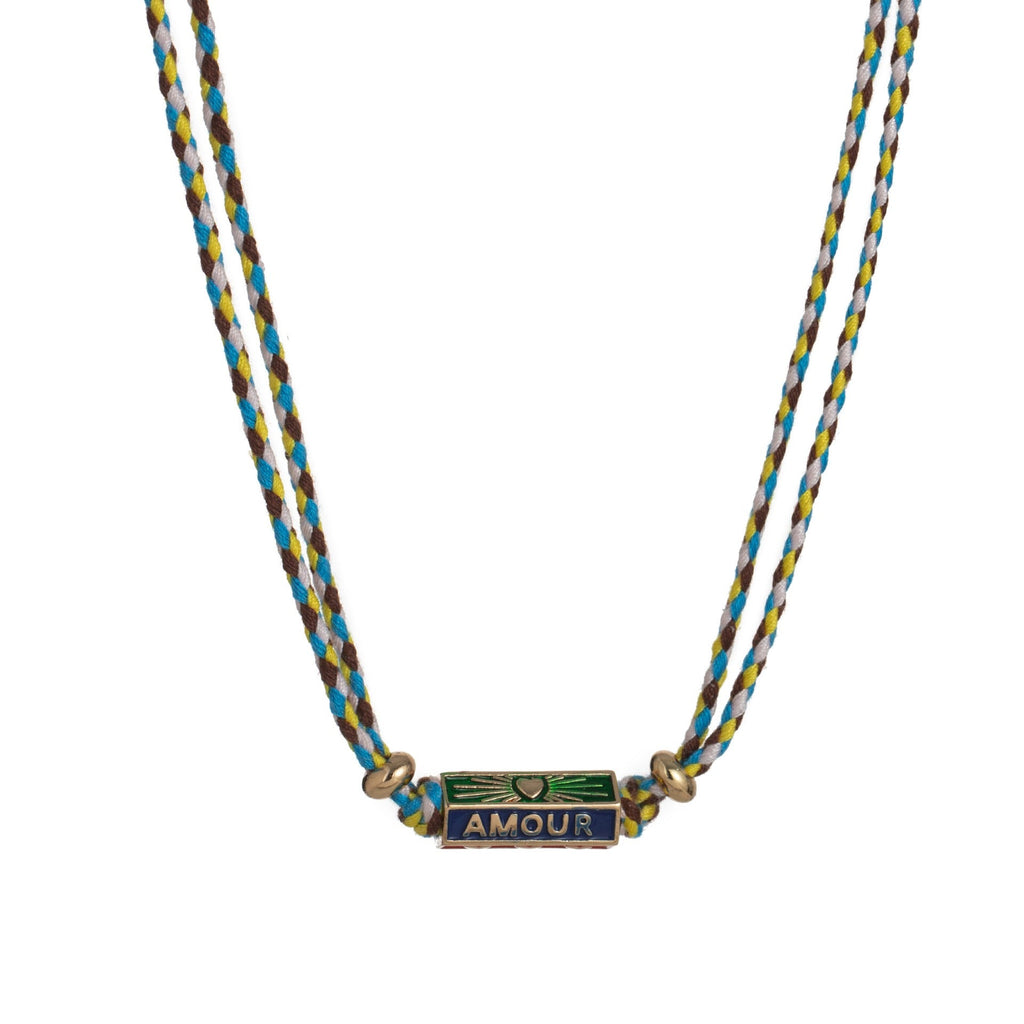 Bohemian style colorful love pendant necklace bracelet Vera Lux
